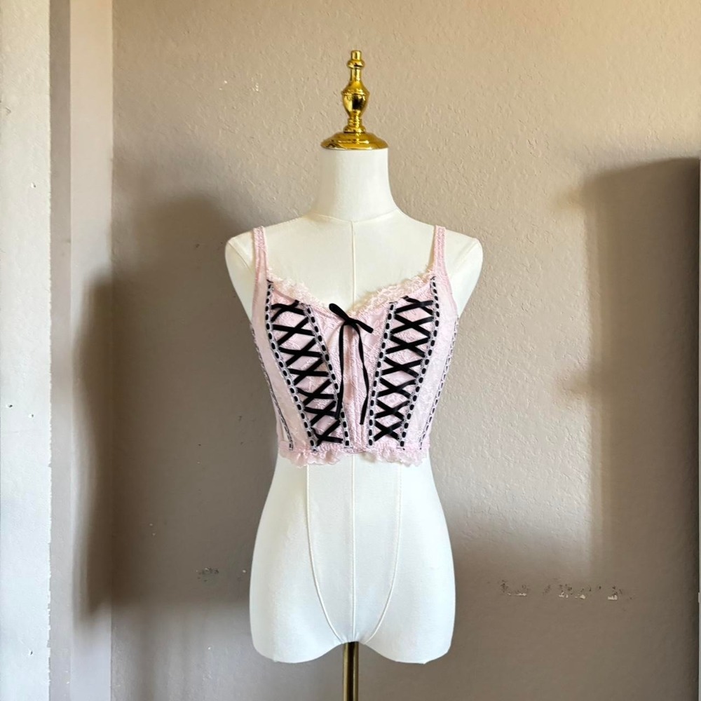 Victoria's Secret pink lace corset top